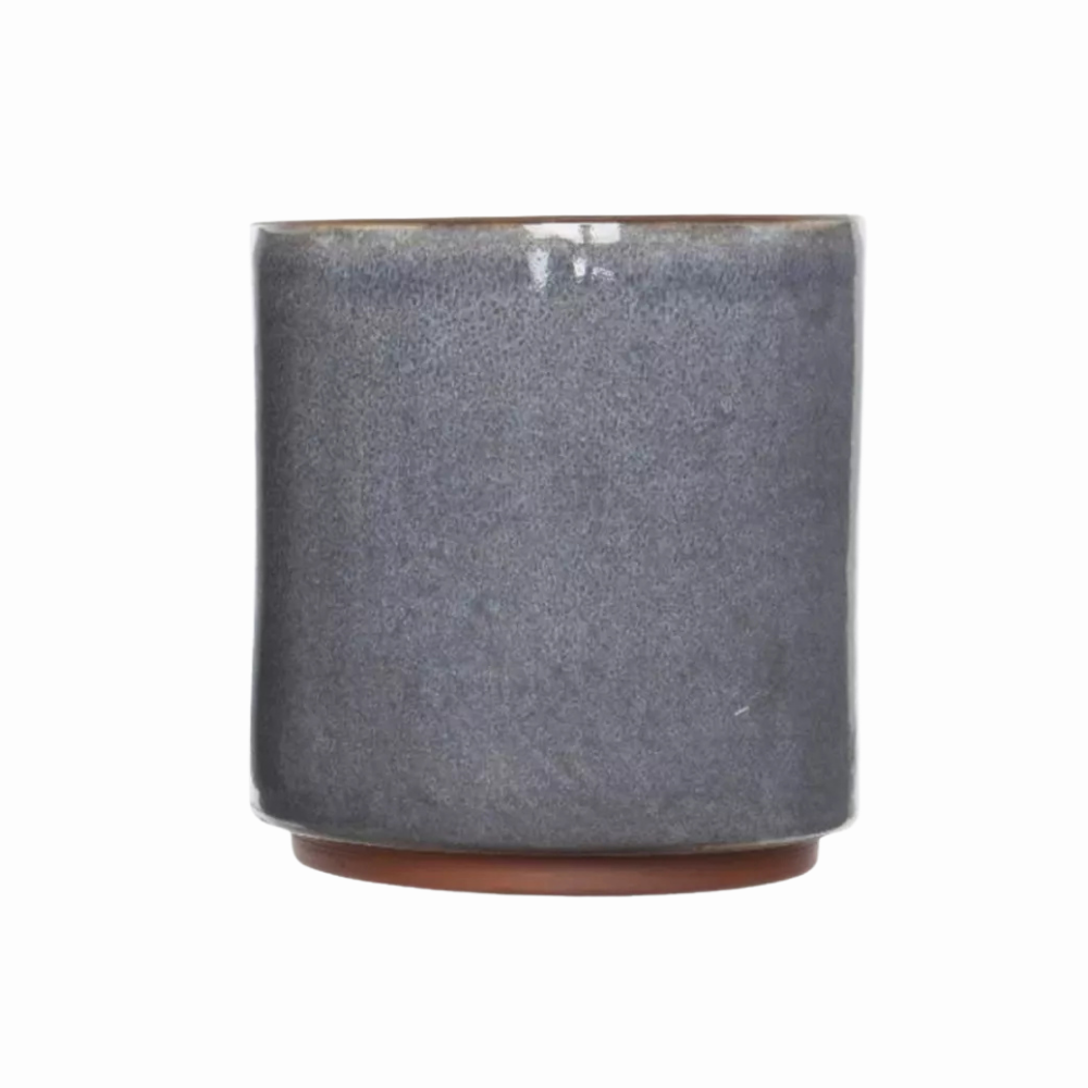 Donkerblauwe bloempot keramiek