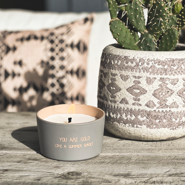 Citronella buitenkaars met quote - You are gold