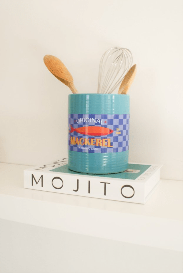 Retro bloempot Makreel - Blauw - Maison Des Bonheurs