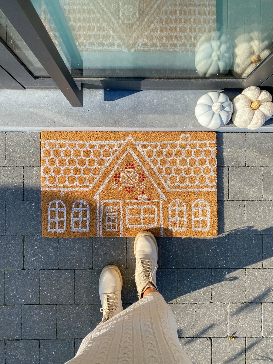 Kokos deurmat wit huis | 75x45 cm | Clayre & Eef - Maison Des Bonheurs