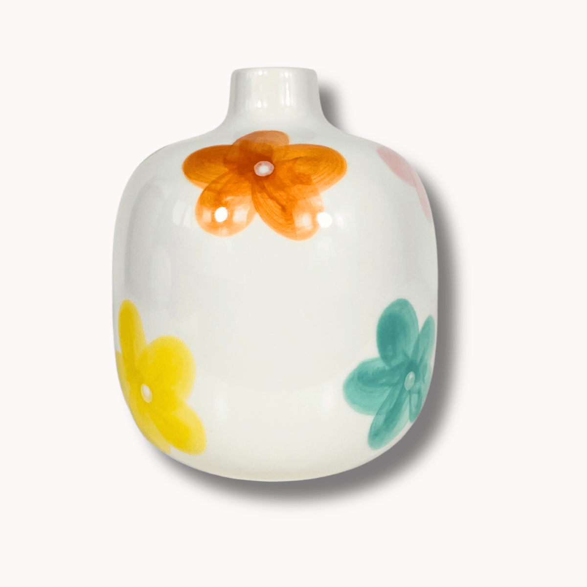 Vaas bloemetjes - Keramiek - 12x14cm - Maison Des Bonheurs