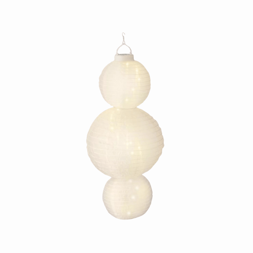 Witte solar lampion buiten – bolvorm