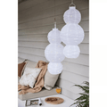 Witte solar lampion buiten – bolvorm