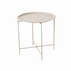 Rond beige bijzettafeltje