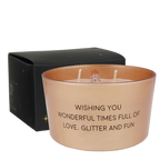 Sojakaars met flessenpost - Wishing you love, glitter, fun - Winter Wood