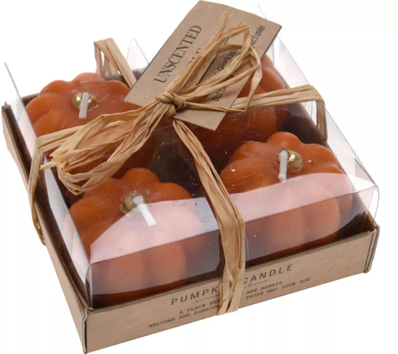 Pompoen kaarsjes set van 4 stuks