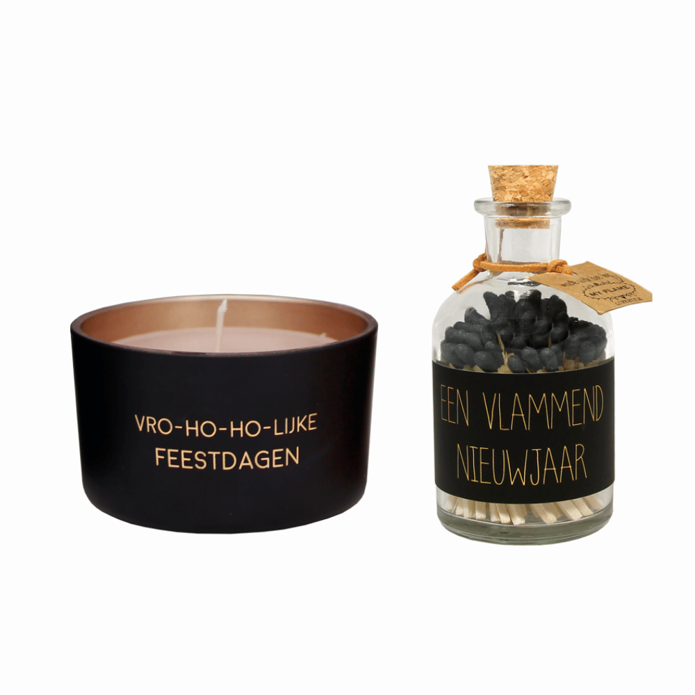 Cadeaubundel 'Vrolijke feestdagen & lucifers'