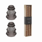 Bundel 2 kandelaars en dinerkaarsen