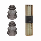 Bundel 2 kandelaars en dinerkaarsen