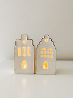 Huisje met Led licht rechthoekige ramen | Wit - Maison Des Bonheurs