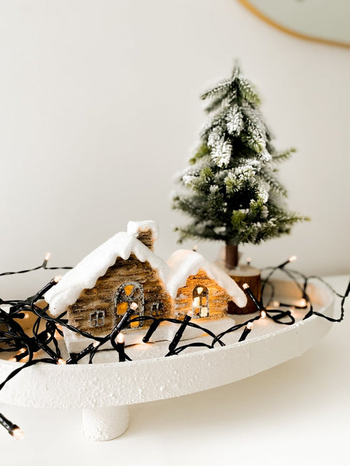 Kersthuisje met Led S | Ijsbruin | Countryfield - Maison Des Bonheurs