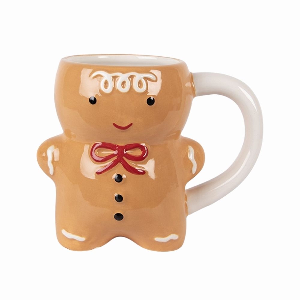 Kerstmok peperkoekemannetjes - 14x8x11 cm