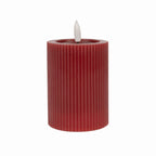 Stompkaars LED met ribbel - Rood - Ø8x13 cm