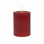 Stompkaars LED met ribbel - Rood - Ø8x13 cm
