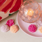 Mini Pioenbloemkaarsjes – Set van 3 - Maison Des Bonheurs