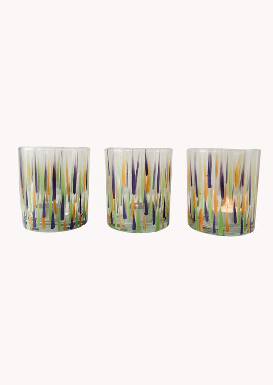 Multicolor theelichthouders groot (set van 3) - Maison Des Bonheurs