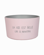 Citronella buitenkaars met quote - la vie est belle