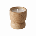 Kaars in houten houder - 7,5x6,5cm
