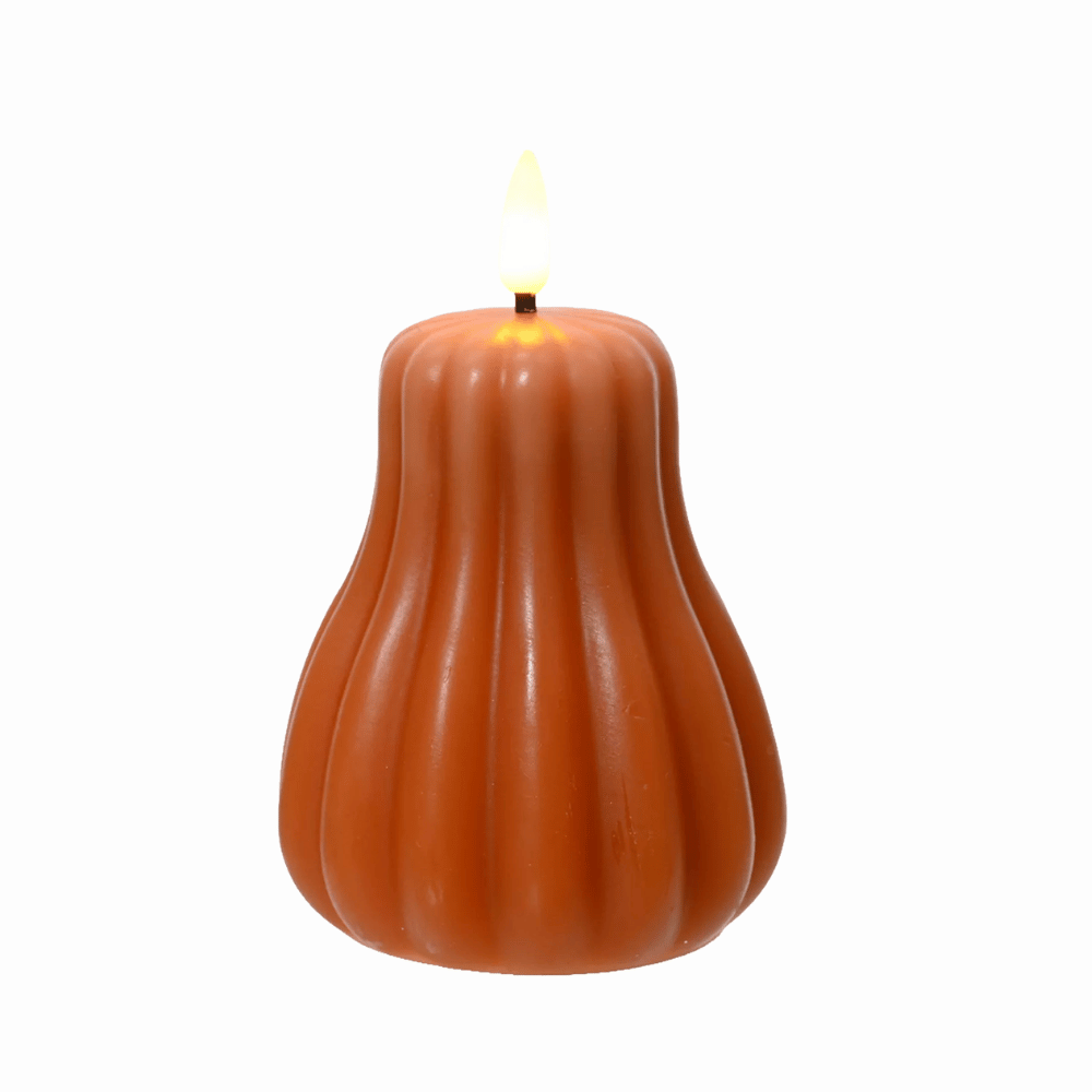 Kaars LED pompoen 13cm oranje