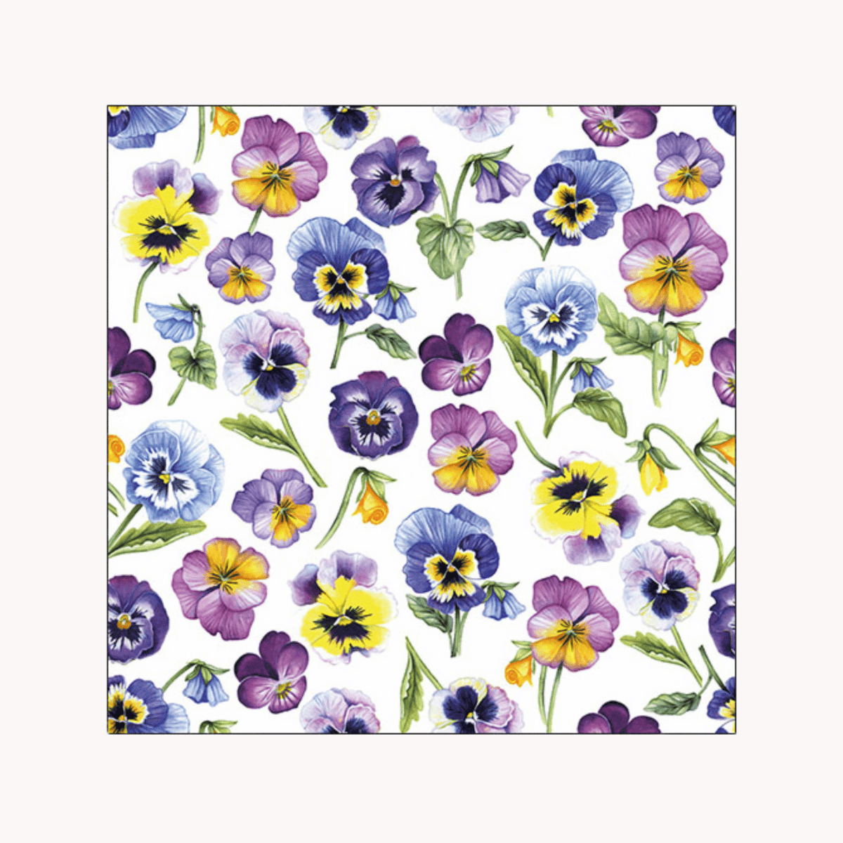 Servetten - Tuinviooltjes - 20 stuks - 33x33cm - Maison Des Bonheurs