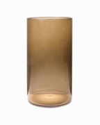 Glazen cilinder vaas amber