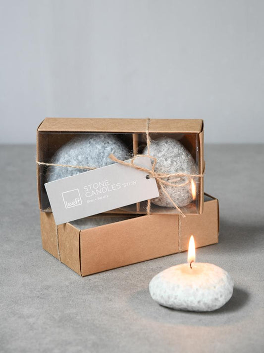 Stone Candles - Leeff - Set van 2 - Maison Des Bonheurs