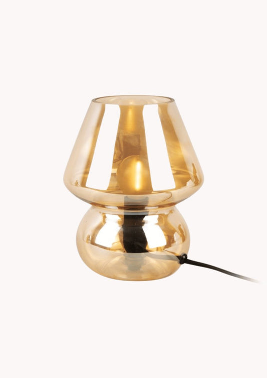 Tafellamp glas vintage amber Brown - Maison Des Bonheurs