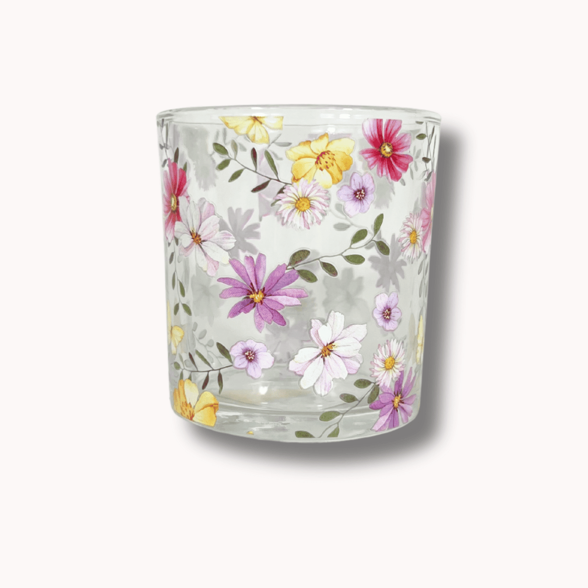 Theelichthouder bloemen - Glas - 7x8cm - Maison Des Bonheurs
