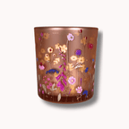 Theelichthouder bloemen roze - Niet doorzichtig Glas - 7x8cm - Maison Des Bonheurs