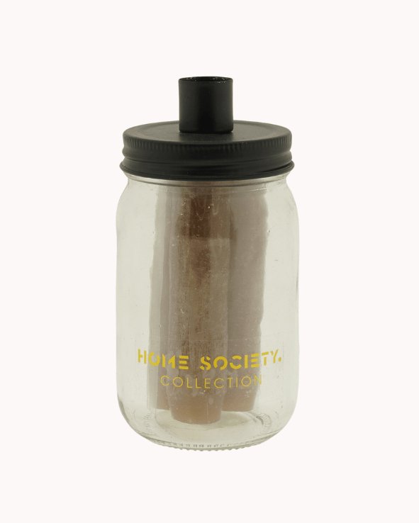 Home Society Candle Jar met 3 kaarsen - Bruin - Maison Des Bonheurs