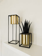 Plantenstandaard met gouden bloempot Groot - Maison Des Bonheurs