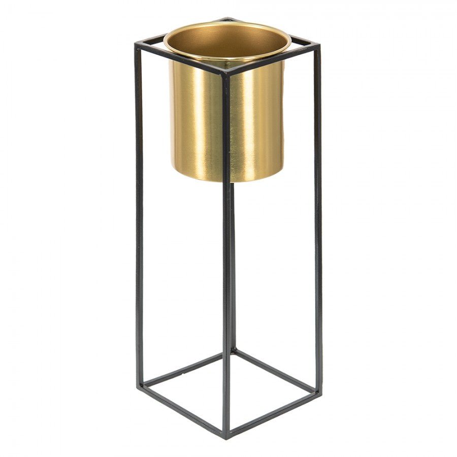 Plantenstandaard met gouden bloempot Groot - Maison Des Bonheurs