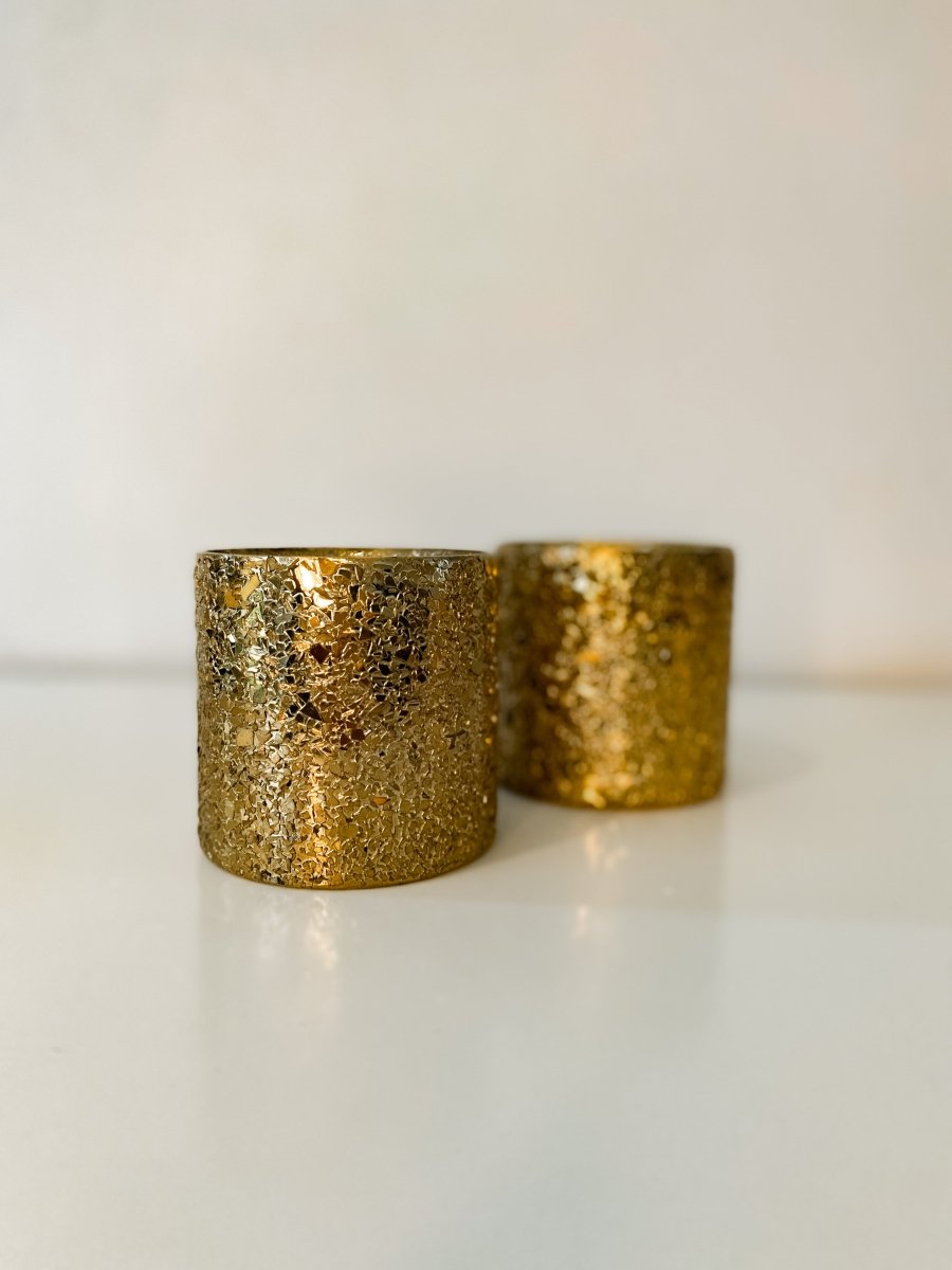 Theelichthouder Gouden glitter - Maison Des Bonheurs